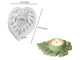 Molde silicona porta vela forma de hoja 
